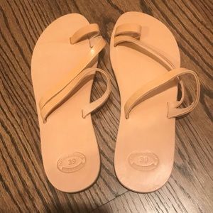 Beige leather sandals